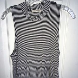 Striped Mock Neck Tank Top